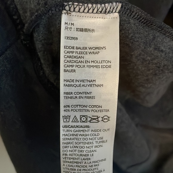 Eddie Bauer Camp Fleece Wrap Cardigan - Picture 4 of 5